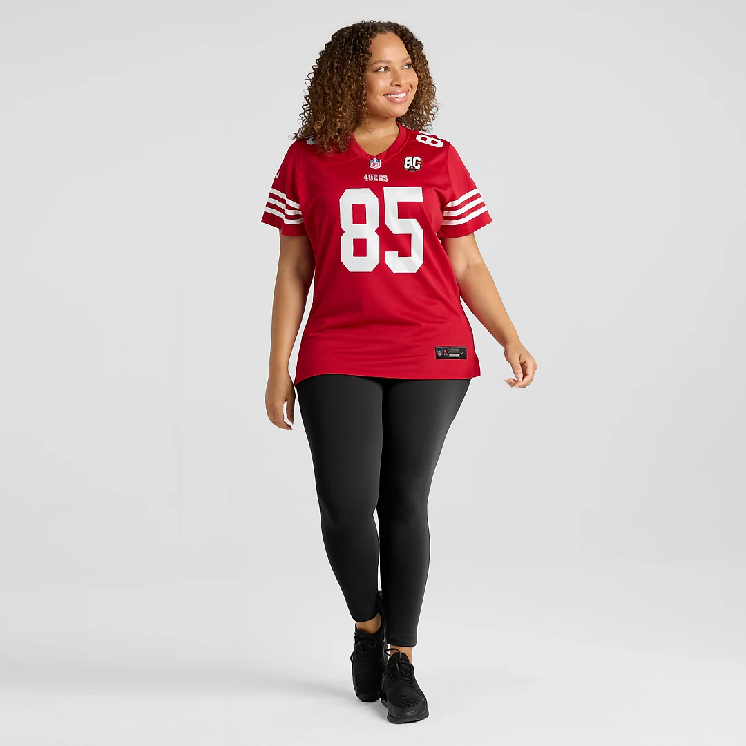 Zennovawear George Kittle San Francisco 49ers Women's 80th Anniversary Game Jersey - Scarlet