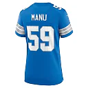 Zennovawear Giovanni Manu Detroit Lions Women's Team Game Jersey - Blue