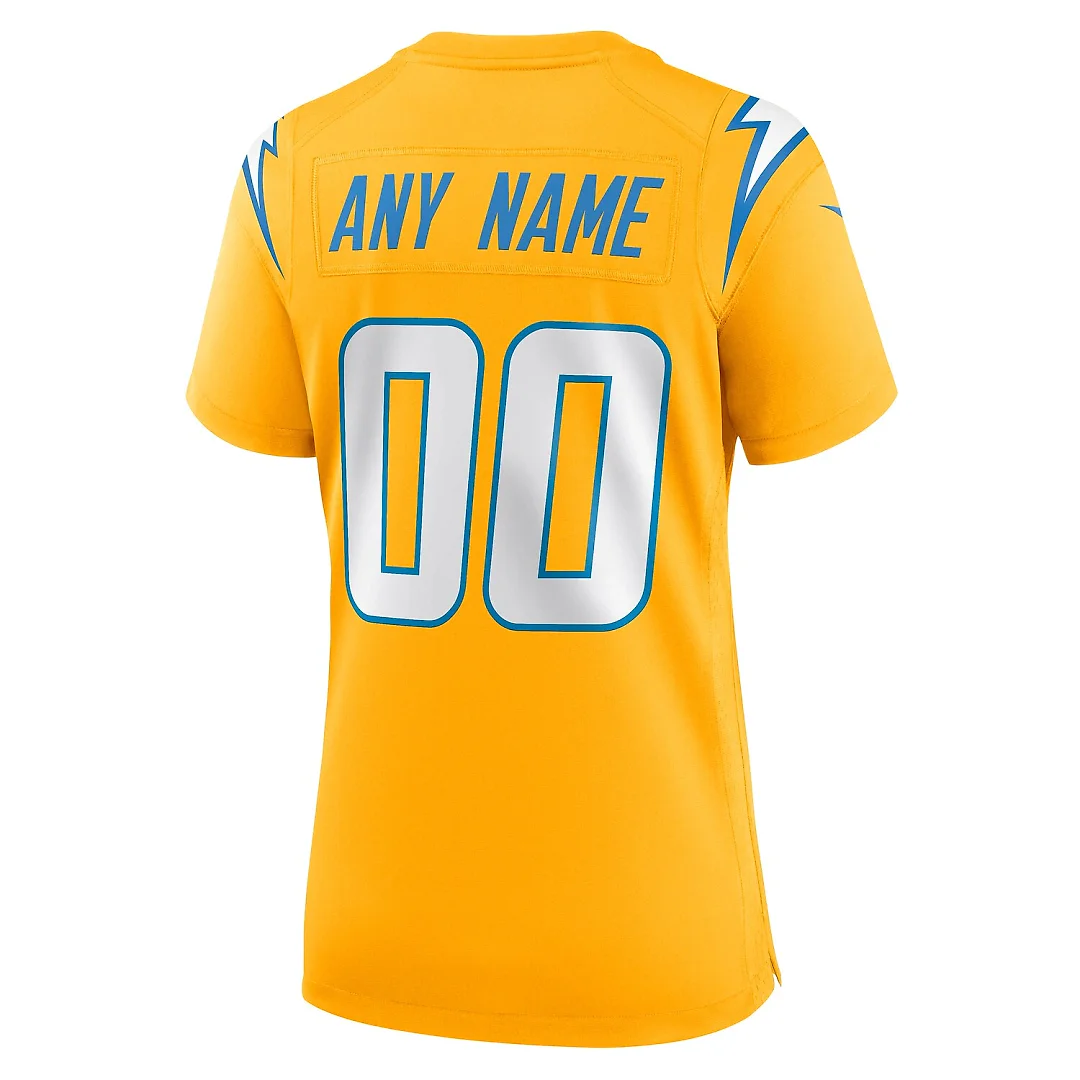 Zennovawear Los Angeles Chargers Women's Alternate Charger Power Game Custom Jersey - Gold