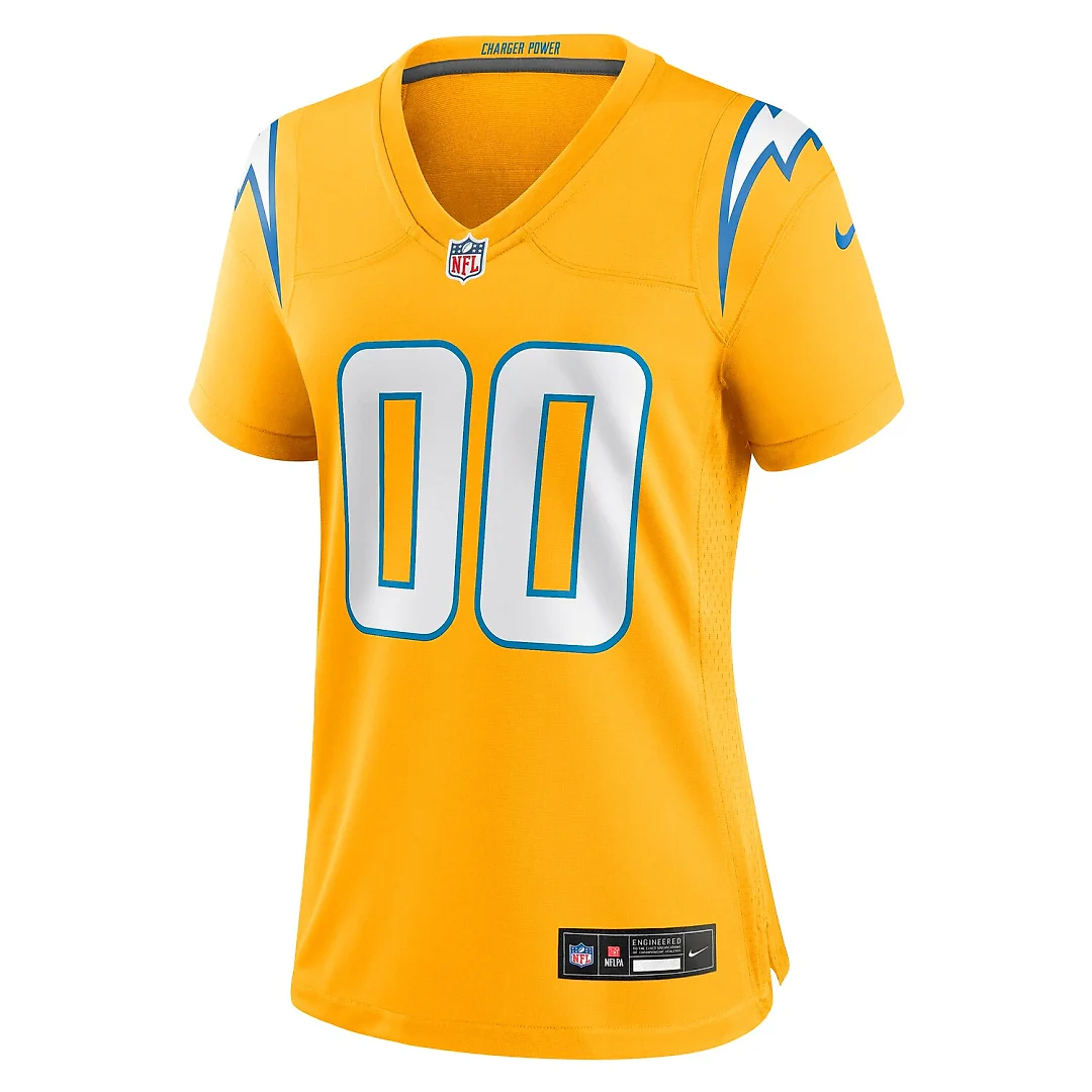 Zennovawear Los Angeles Chargers Women's Alternate Charger Power Game Custom Jersey - Gold