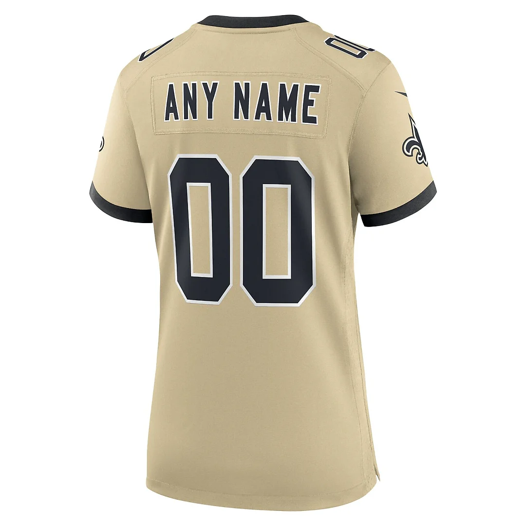Zennovawear New Orleans Saints Women's Gameday Golds Alternate Custom Game Jersey - Gold