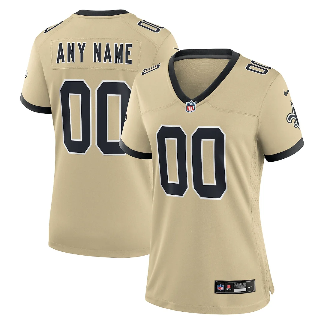 Zennovawear New Orleans Saints Women's Gameday Golds Alternate Custom Game Jersey - Gold