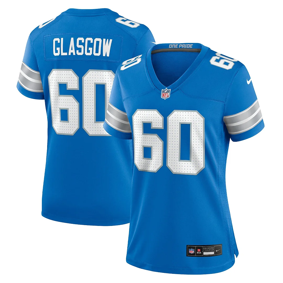 Zennovawear Graham Glasgow Detroit Lions Women's Team Game Jersey - Blue