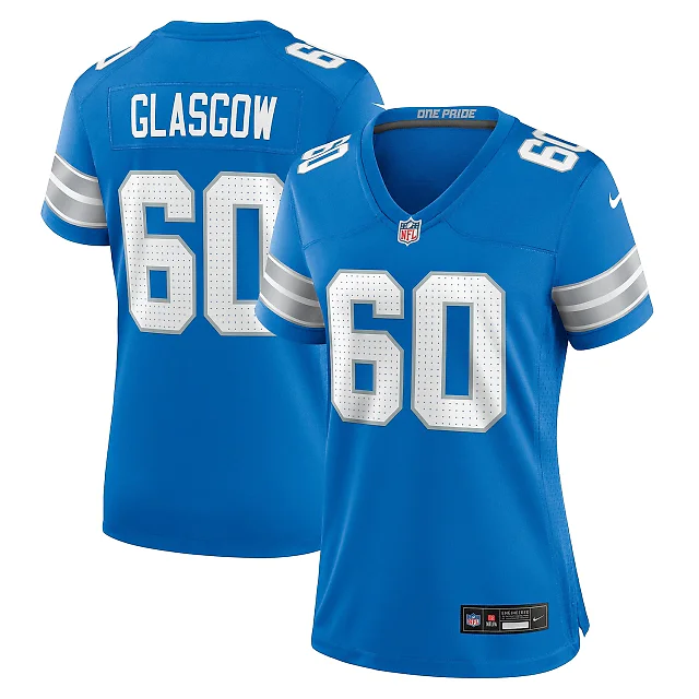 Zennovawear Graham Glasgow Detroit Lions Women's Team Game Jersey - Blue