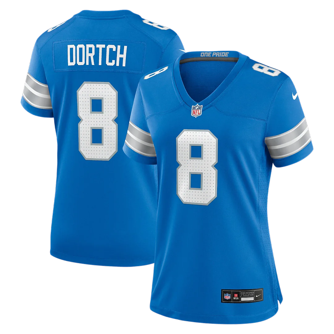 Zennovawear Greg Dortch Detroit Lions Women's Team Game Jersey - Blue