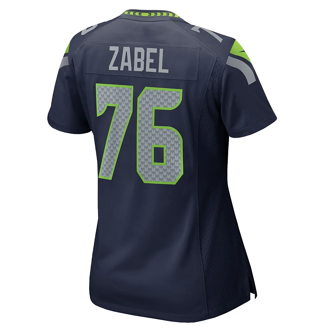 Zennovawear Grey Zabel Seattle Seahawks Women's Team Game Jersey - College Navy