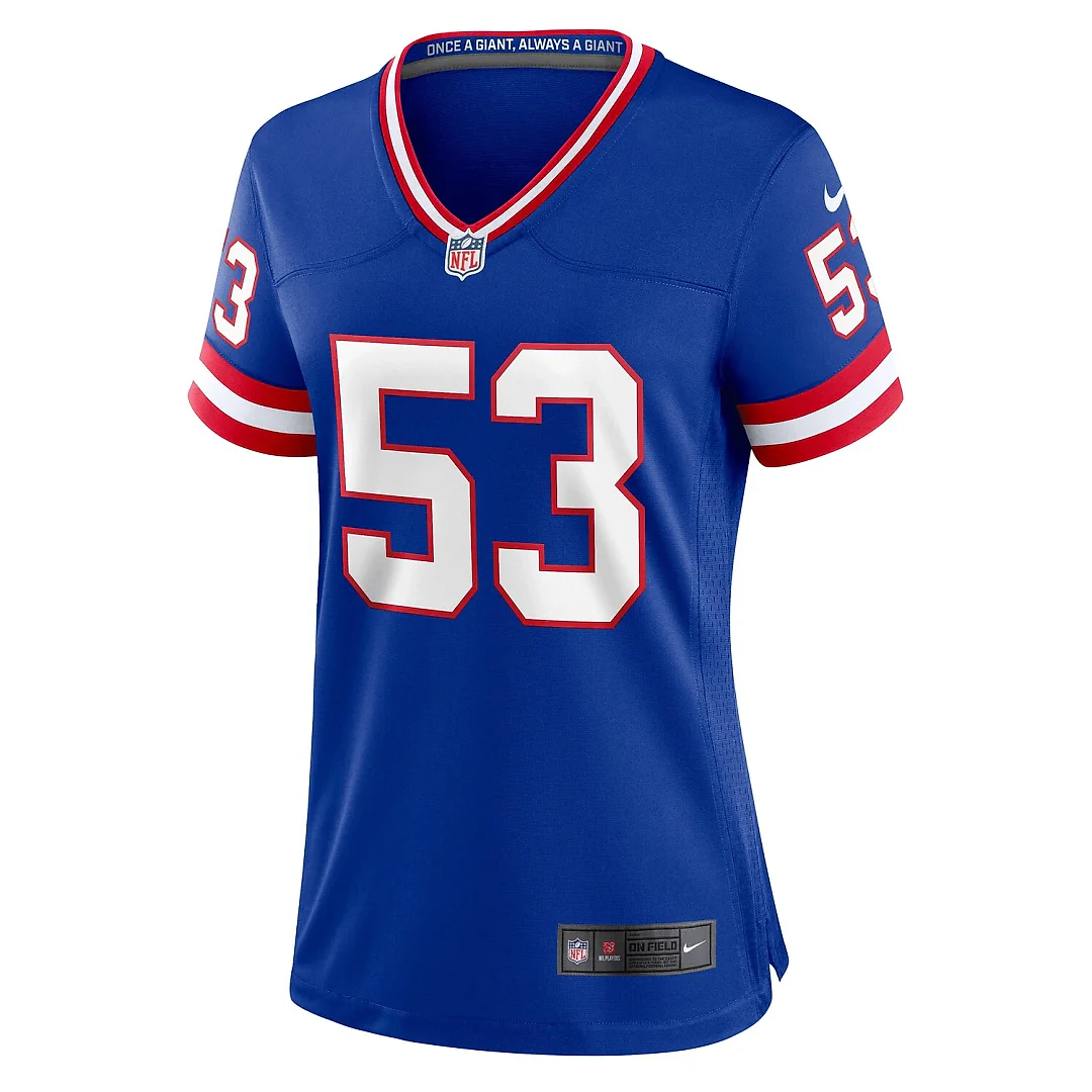 Zennovawear Harry Carson New York Giants Women's Classic Retired Player Game Jersey - Royal