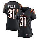 Zennovawear Ickey Woods Cincinnati Bengals Women's Retired Player Game Jersey - Black