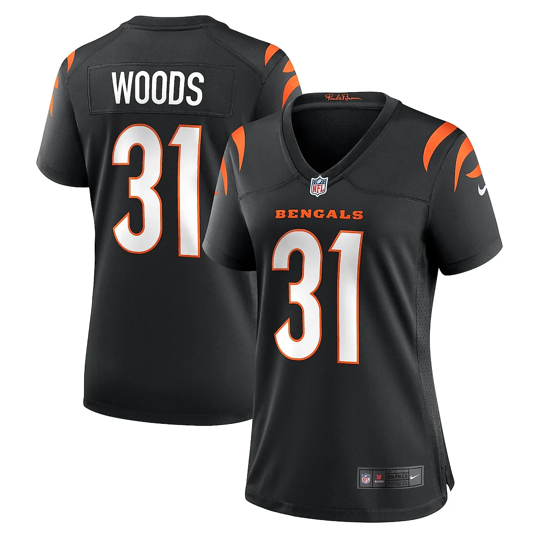 Zennovawear Ickey Woods Cincinnati Bengals Women's Retired Player Game Jersey - Black