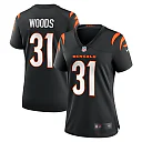 Zennovawear Ickey Woods Cincinnati Bengals Women's Retired Player Game Jersey - Black