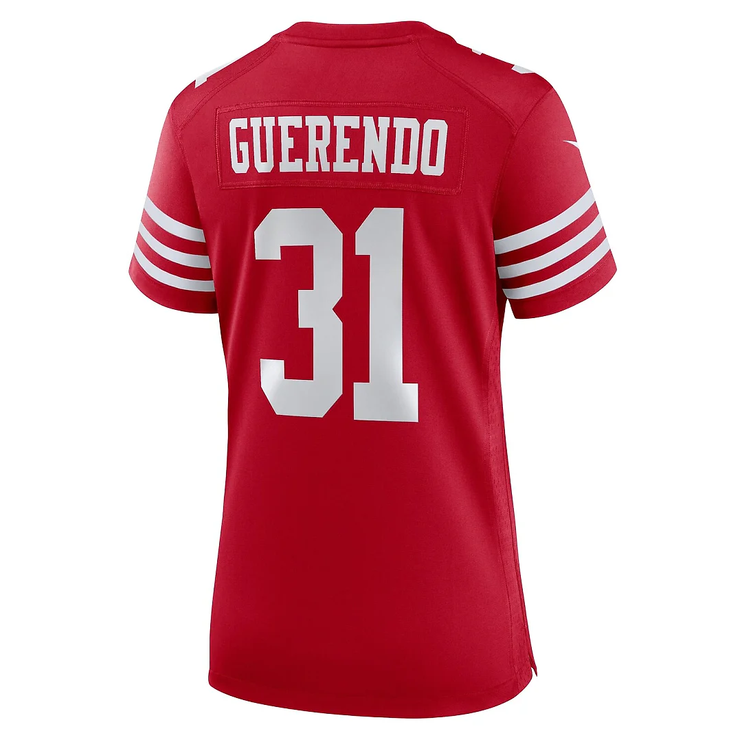Zennovawear Isaac Guerendo San Francisco 49ers Women's Team Game Jersey - Scarlet