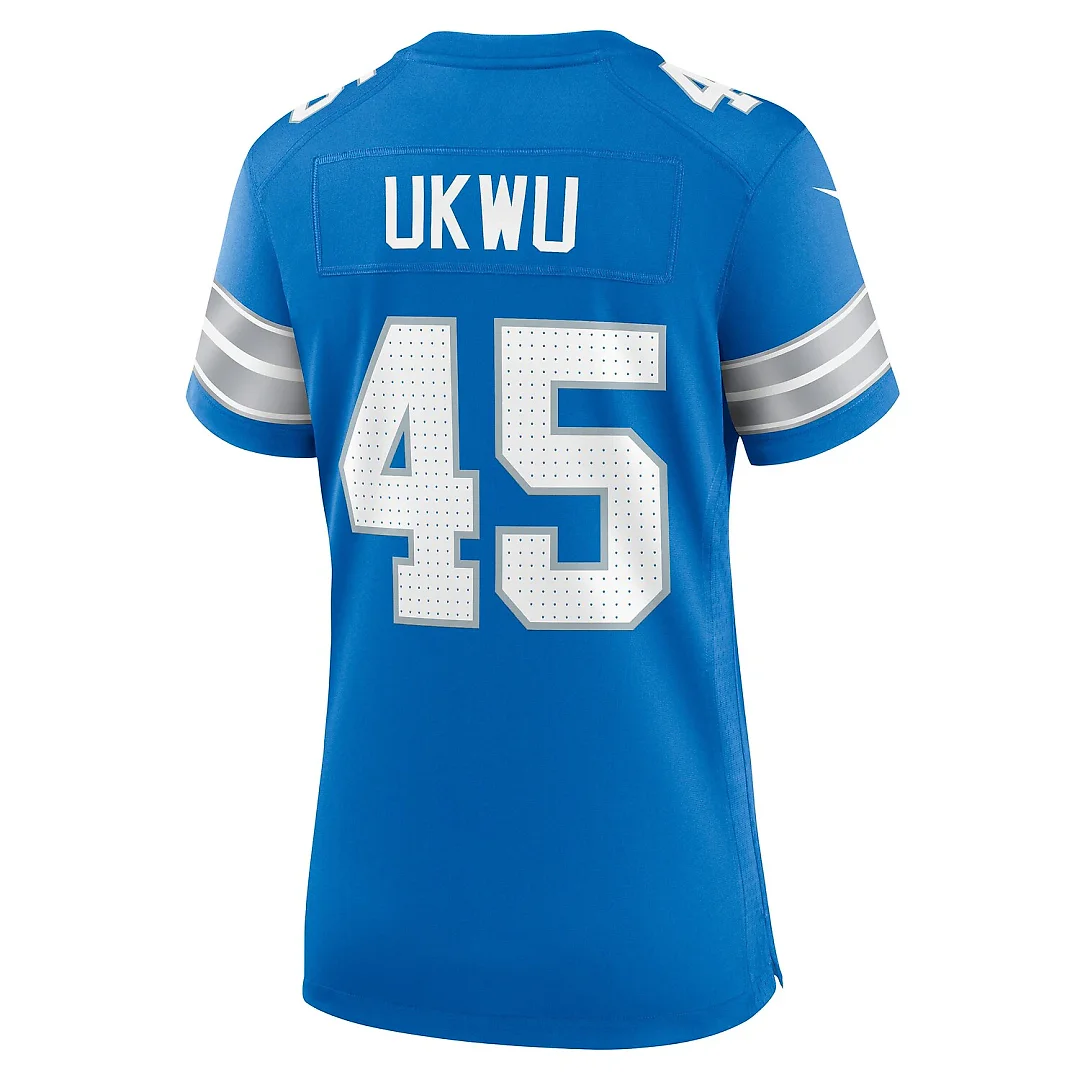 Zennovawear Isaac Ukwu Detroit Lions Women's Game Jersey - Blue