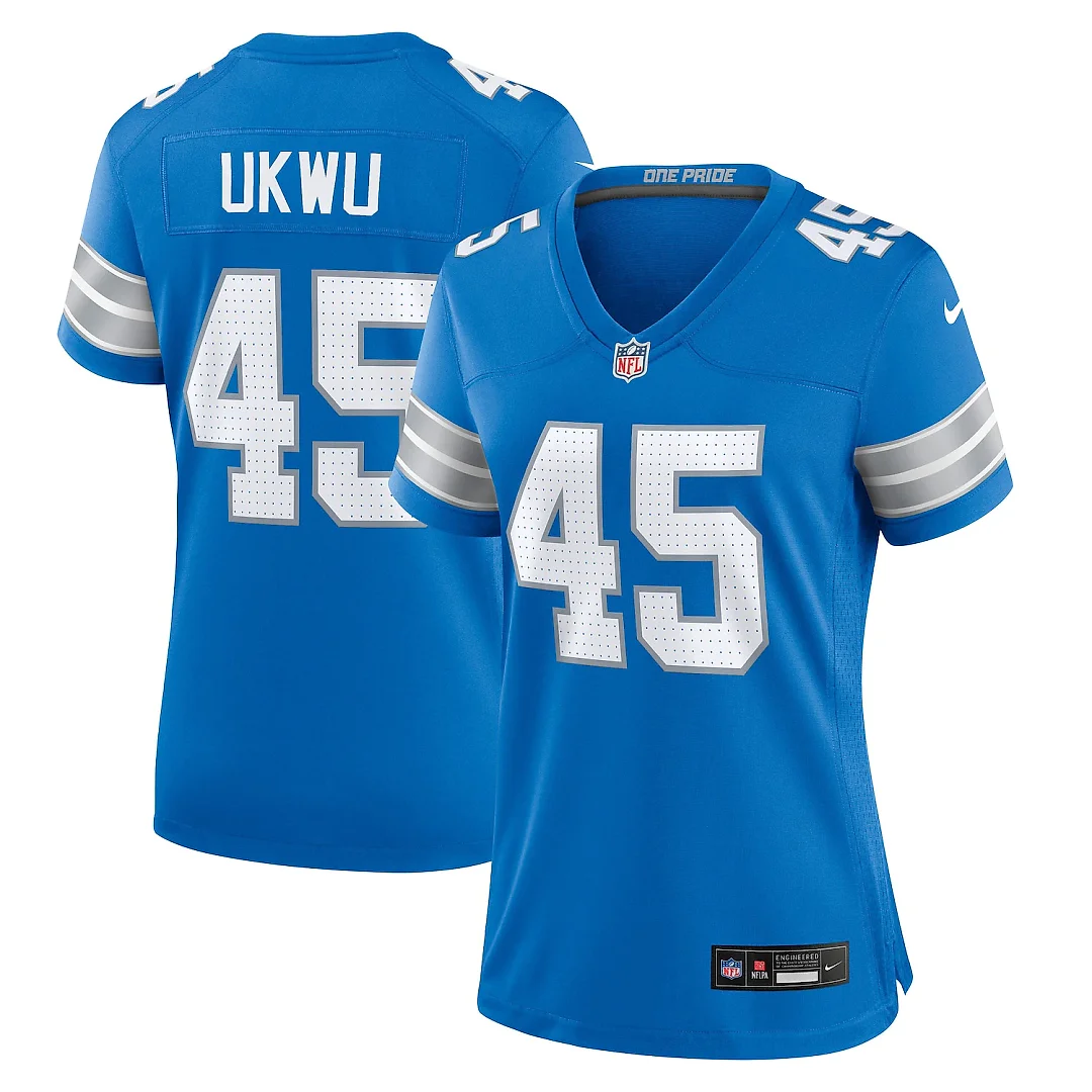 Zennovawear Isaac Ukwu Detroit Lions Women's Game Jersey - Blue