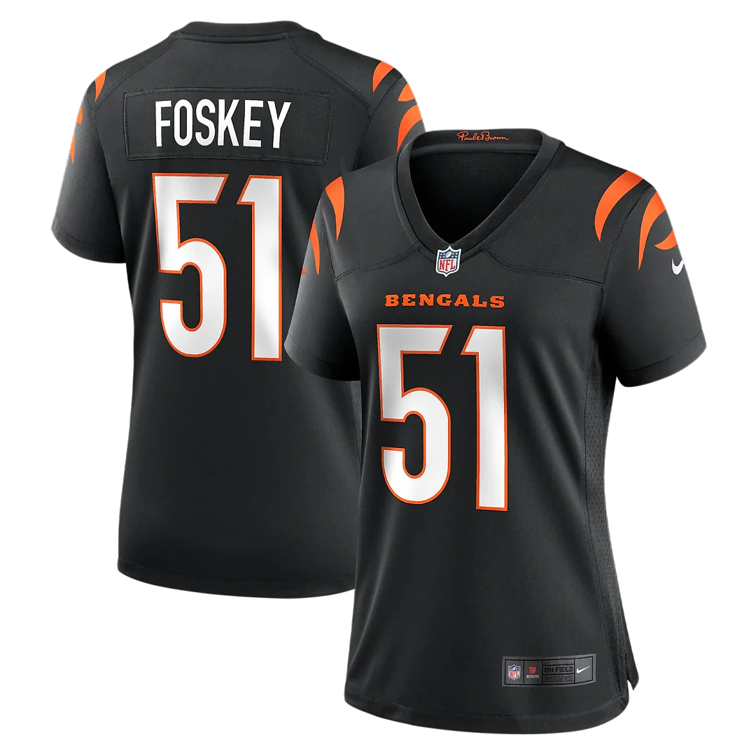 Zennovawear Isaiah Foskey Cincinnati Bengals Women's Team Game Jersey - Black