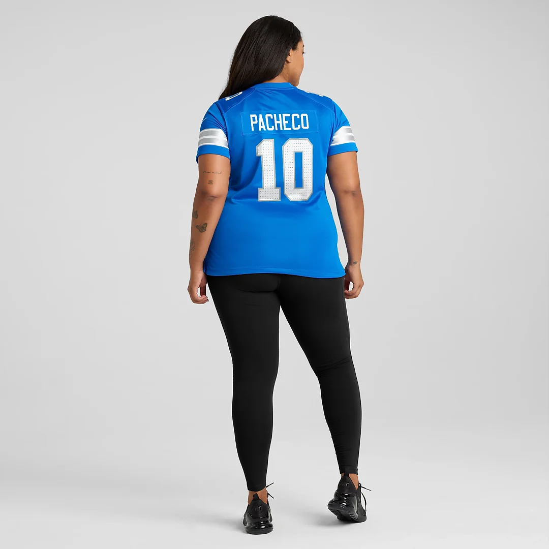 Zennovawear Isiah Pacheco Detroit Lions Women's Team Game Jersey - Blue