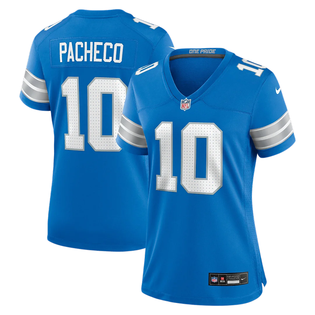 Zennovawear Isiah Pacheco Detroit Lions Women's Team Game Jersey - Blue