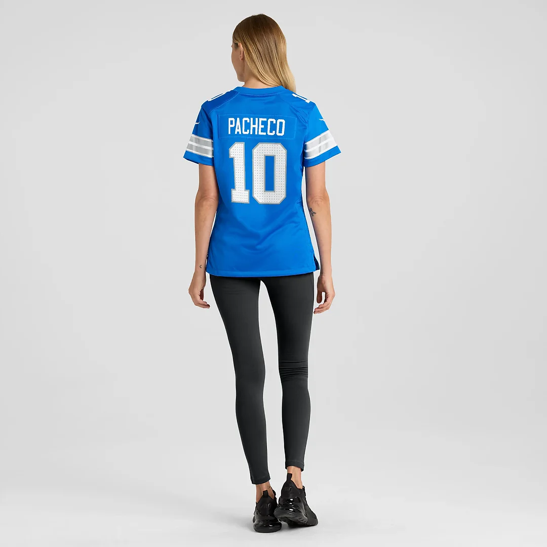 Zennovawear Isiah Pacheco Detroit Lions Women's Team Game Jersey - Blue