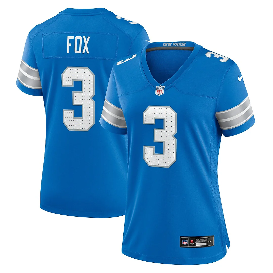 Zennovawear Jack Fox Detroit Lions Women's Team Game Jersey - Blue