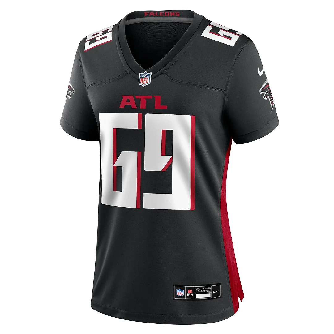 Zennovawear Jack Nelson Atlanta Falcons Women's Team Game Jersey - Black