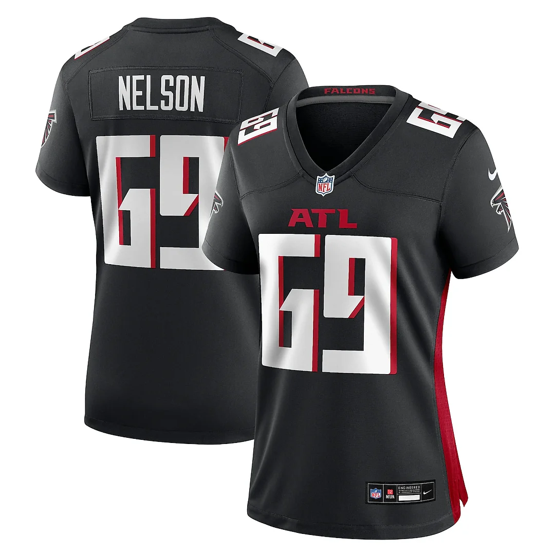 Zennovawear Jack Nelson Atlanta Falcons Women's Team Game Jersey - Black