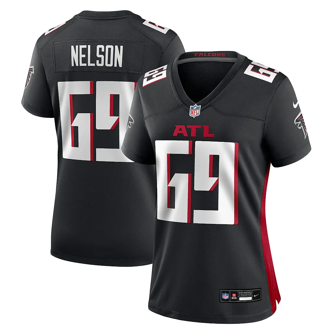 Zennovawear Jack Nelson Atlanta Falcons Women's Team Game Jersey - Black