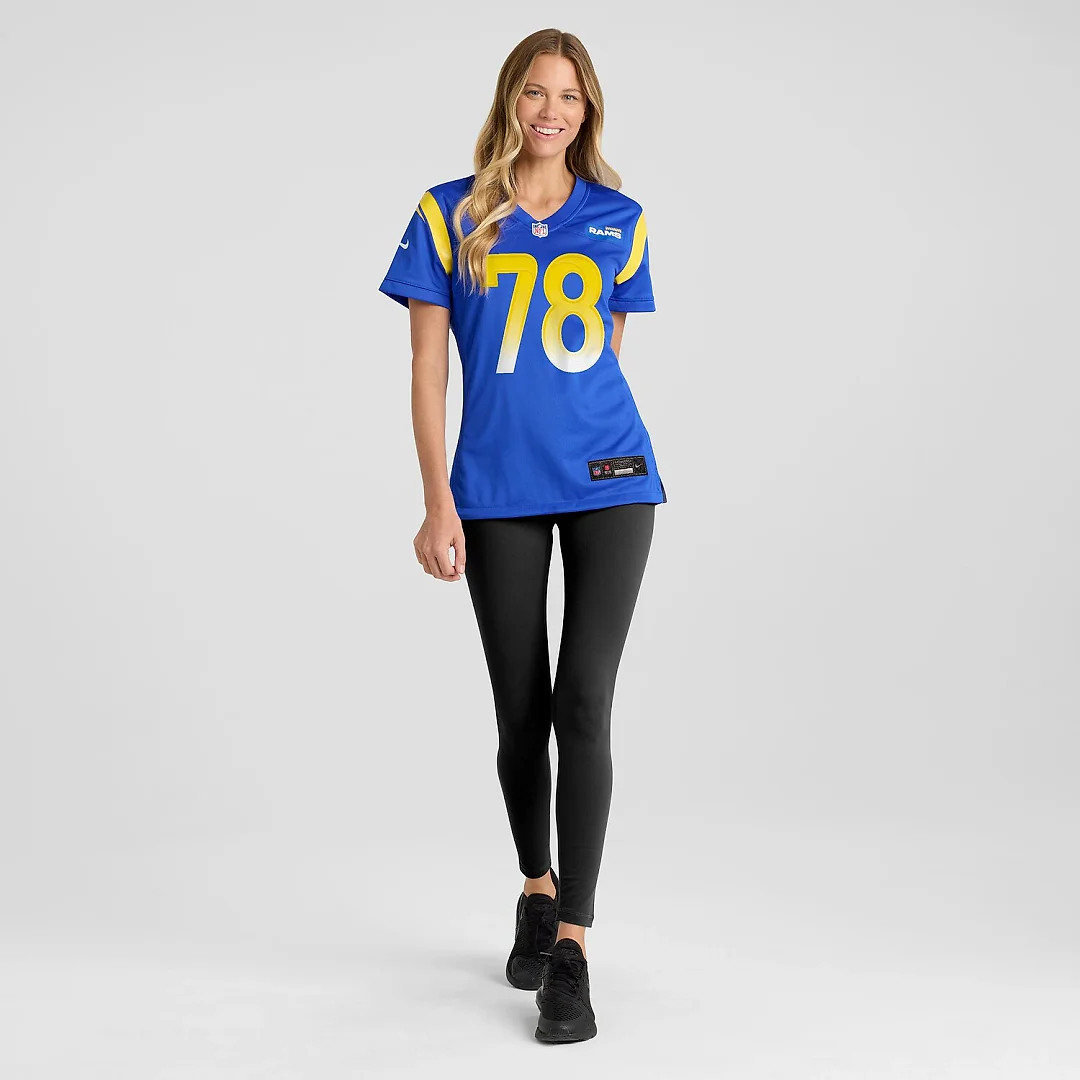 Zennovawear Jackie Slater Los Angeles Rams Women's Game Retired Player Jersey - Royal