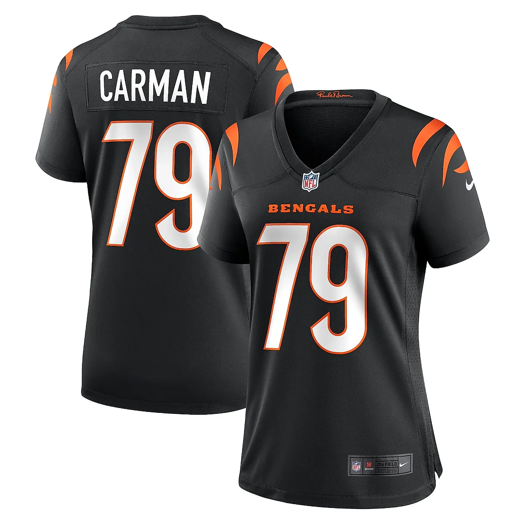 Zennovawear Jackson Carman Cincinnati Bengals Women's Game Jersey - Black