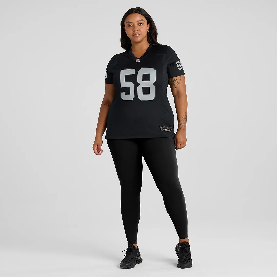 Zennovawear Jackson Powers-Johnson Las Vegas Raiders Women's Game Jersey - Black