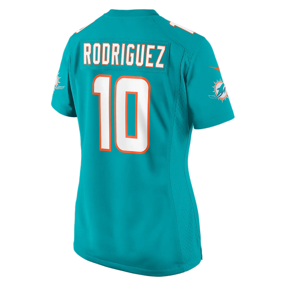 Zennovawear Jacob Rodriguez Miami Dolphins Women's Team Game Jersey - Aqua