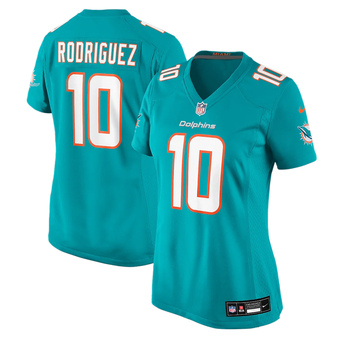 Zennovawear Jacob Rodriguez Miami Dolphins Women's Team Game Jersey - Aqua