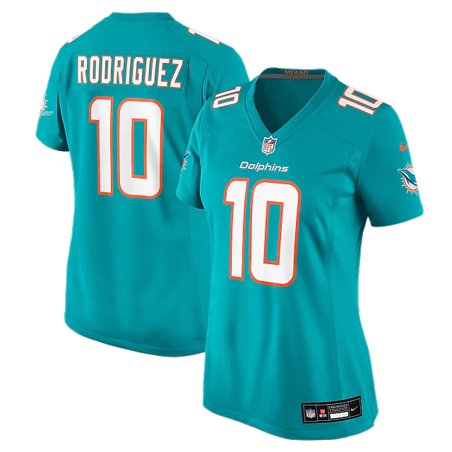 Zennovawear Jacob Rodriguez Miami Dolphins Women's Team Game Jersey - Aqua