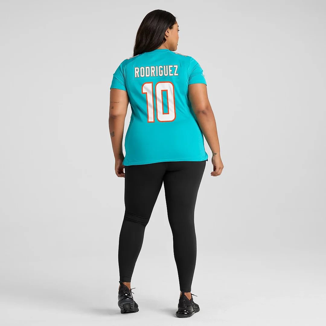Zennovawear Jacob Rodriguez Miami Dolphins Women's Team Game Jersey - Aqua