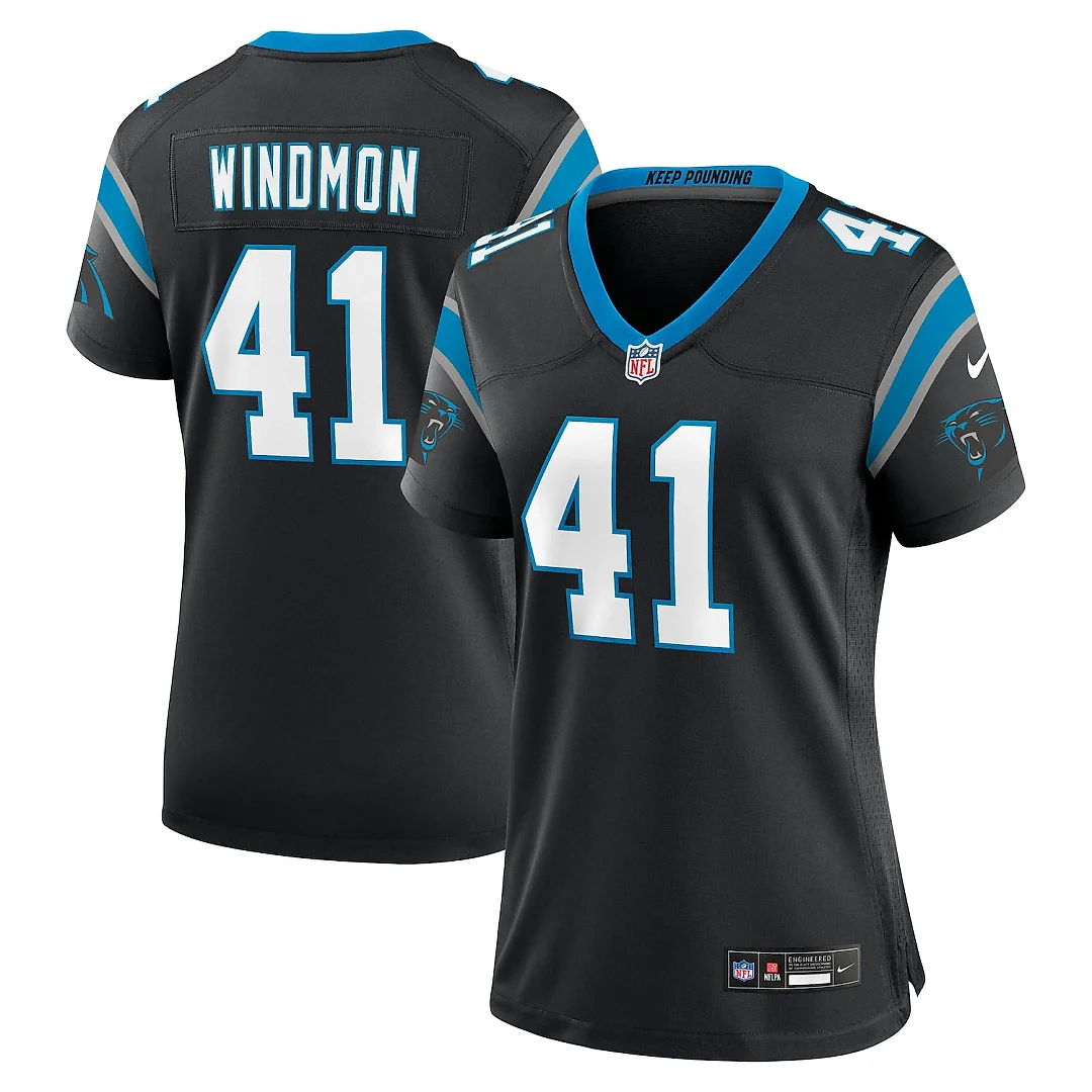Zennovawear Jacoby Windmon Carolina Panthers Women's Team Game Jersey - Black