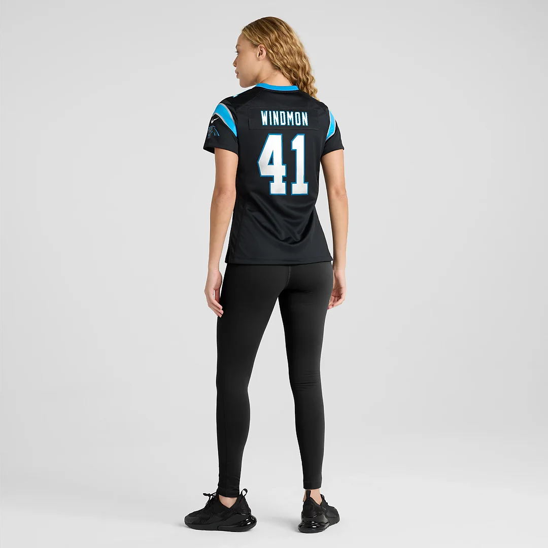 Zennovawear Jacoby Windmon Carolina Panthers Women's Team Game Jersey - Black
