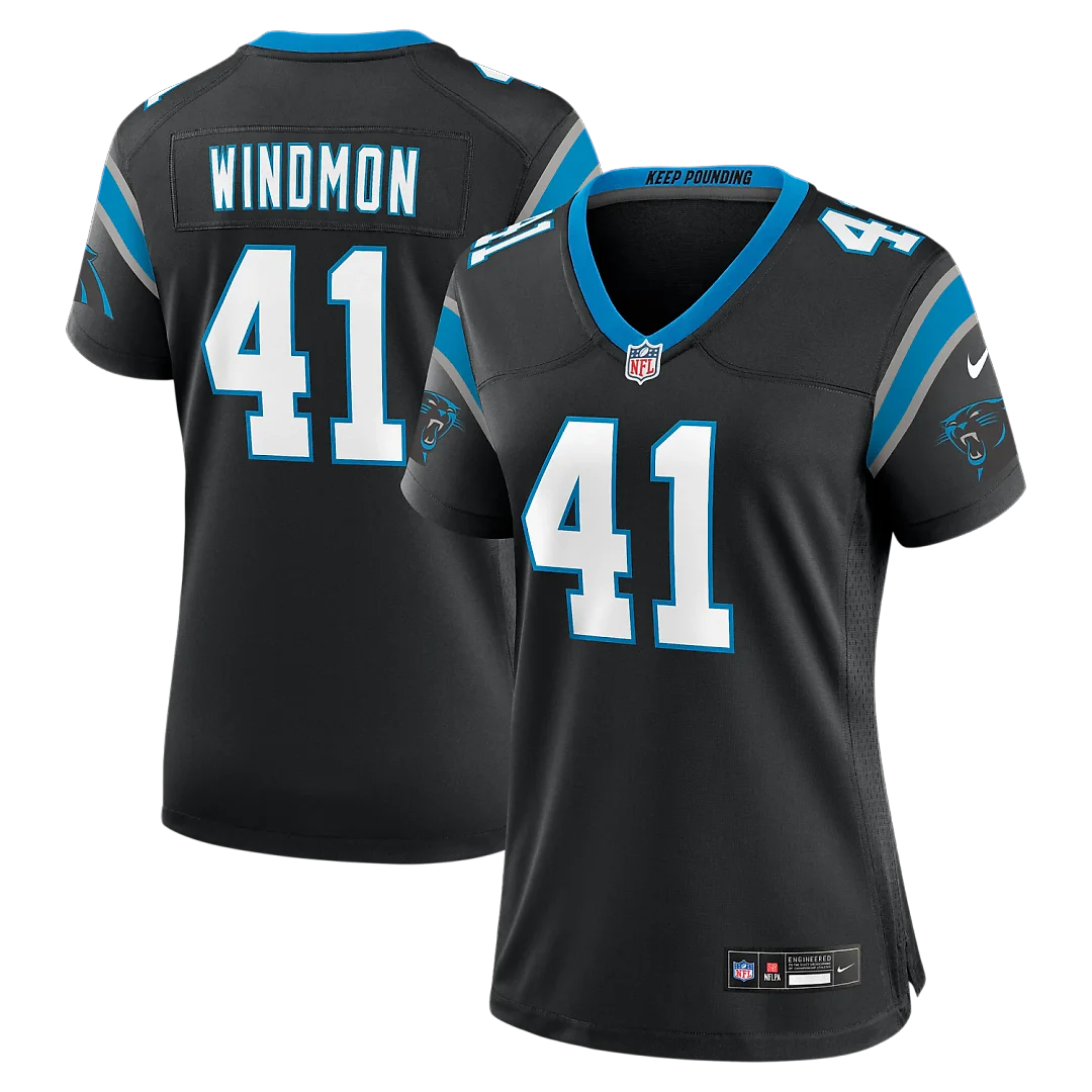 Zennovawear Jacoby Windmon Carolina Panthers Women's Team Game Jersey - Black