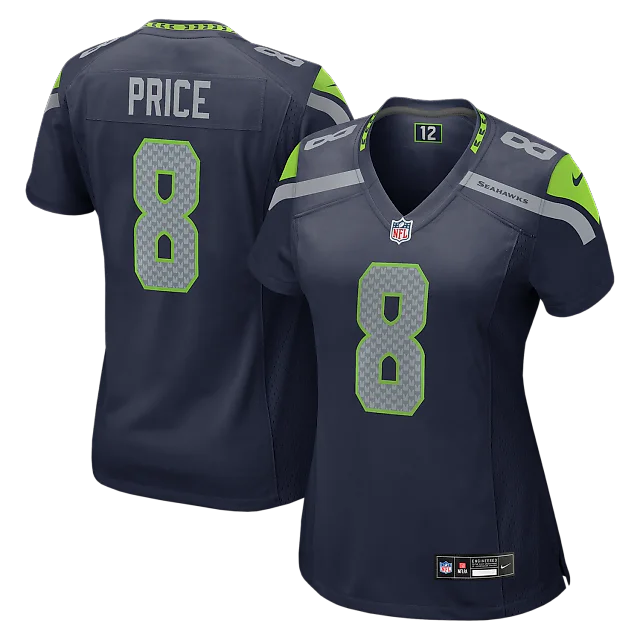 Zennovawear Jadarian Price Seattle Seahawks Women's Team Game Jersey - College Navy