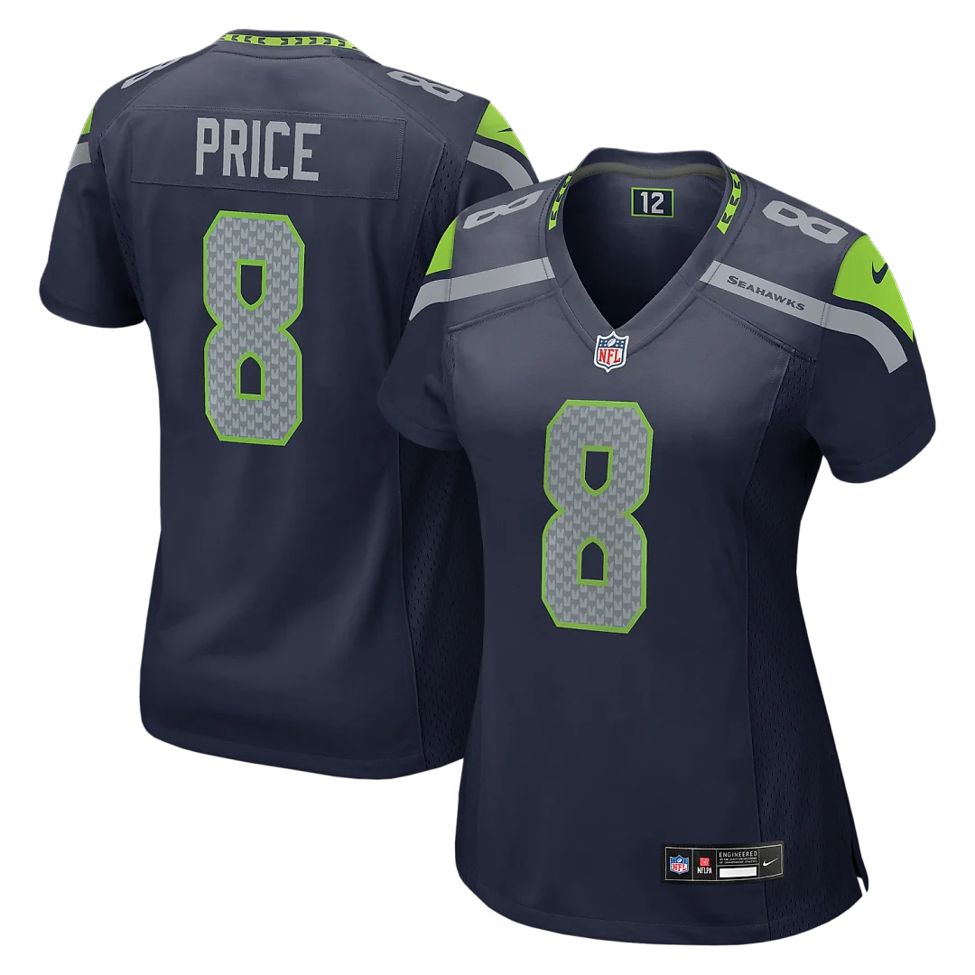Zennovawear Jadarian Price Seattle Seahawks Women's Team Game Jersey - College Navy