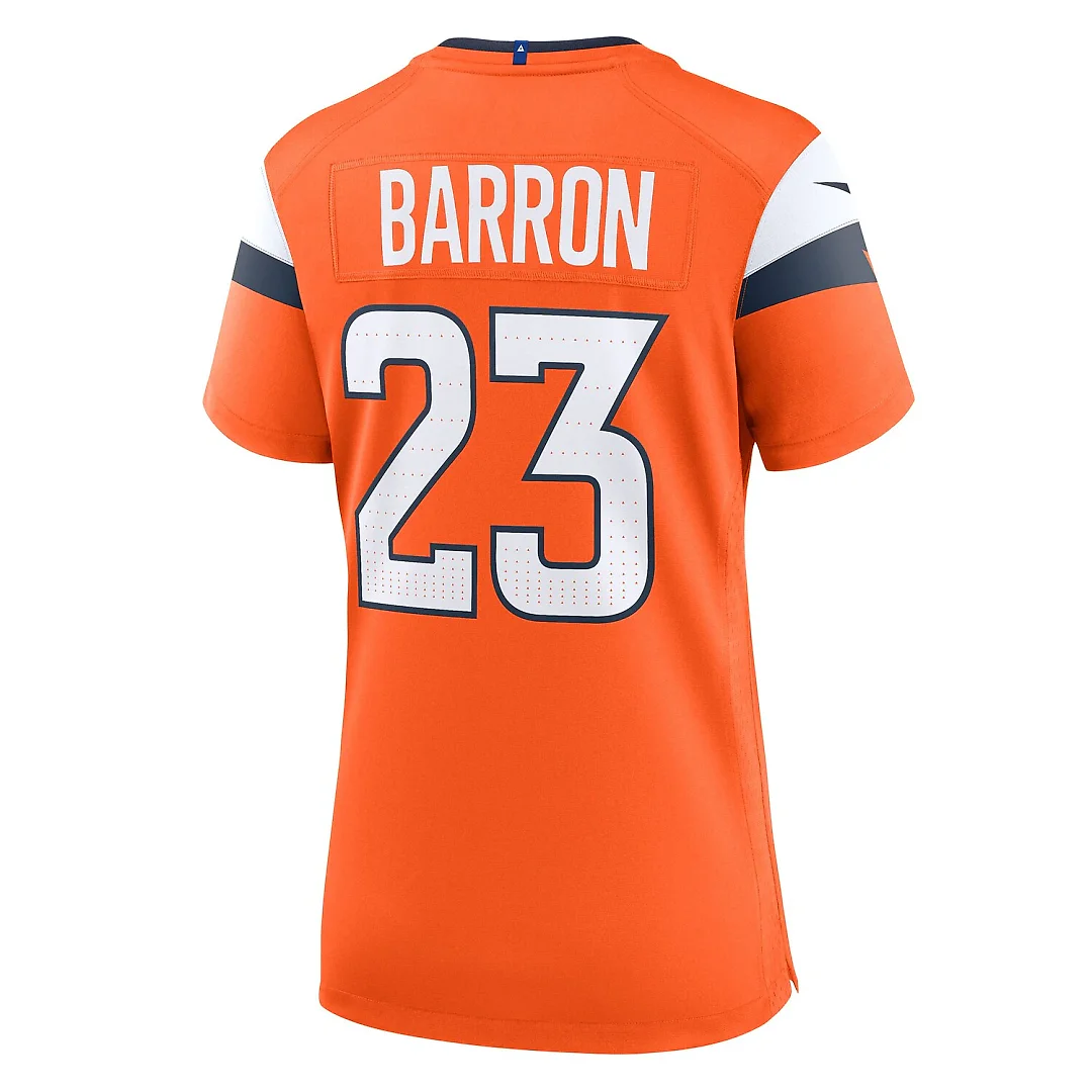 Zennovawear Jahdae Barron Denver Broncos Women's Team Game Jersey - Orange