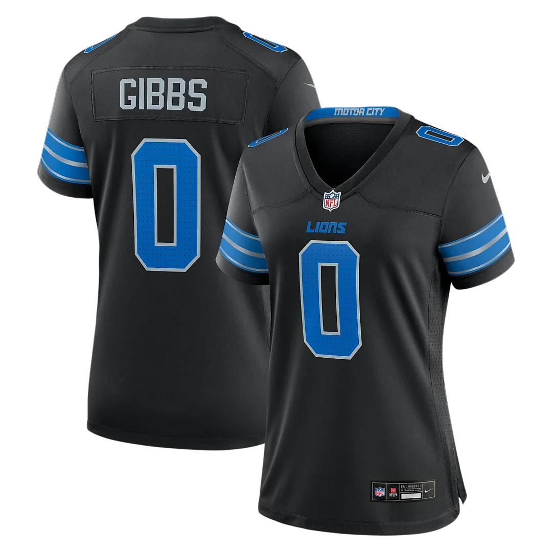 Zennovawear Jahmyr Gibbs Detroit Lions Women's 2nd Alternate Game Player Jersey - Black