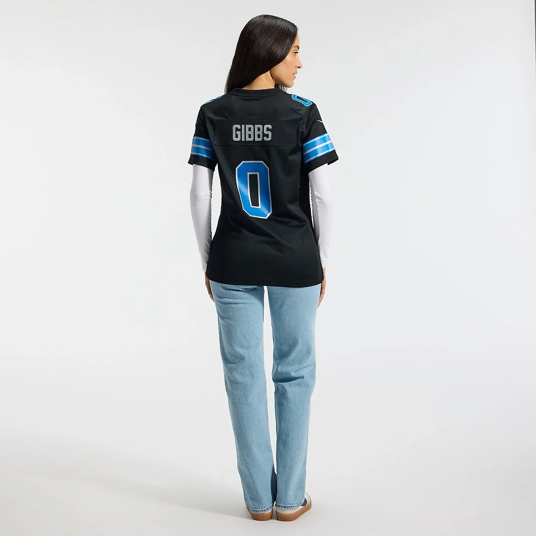 Zennovawear Jahmyr Gibbs Detroit Lions Women's 2nd Alternate Game Player Jersey - Black