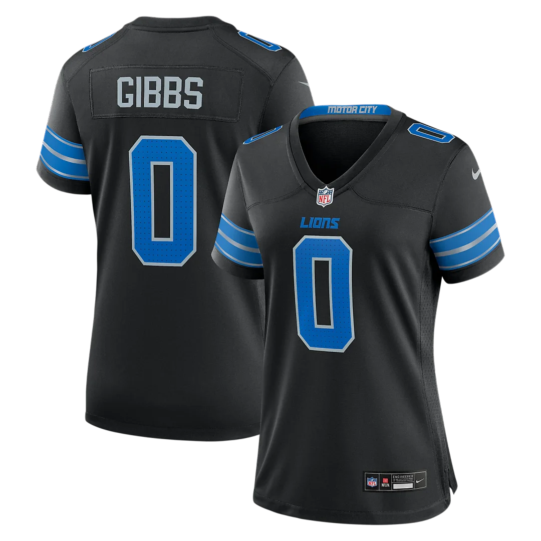 Zennovawear Jahmyr Gibbs Detroit Lions Women's 2nd Alternate Game Player Jersey - Black
