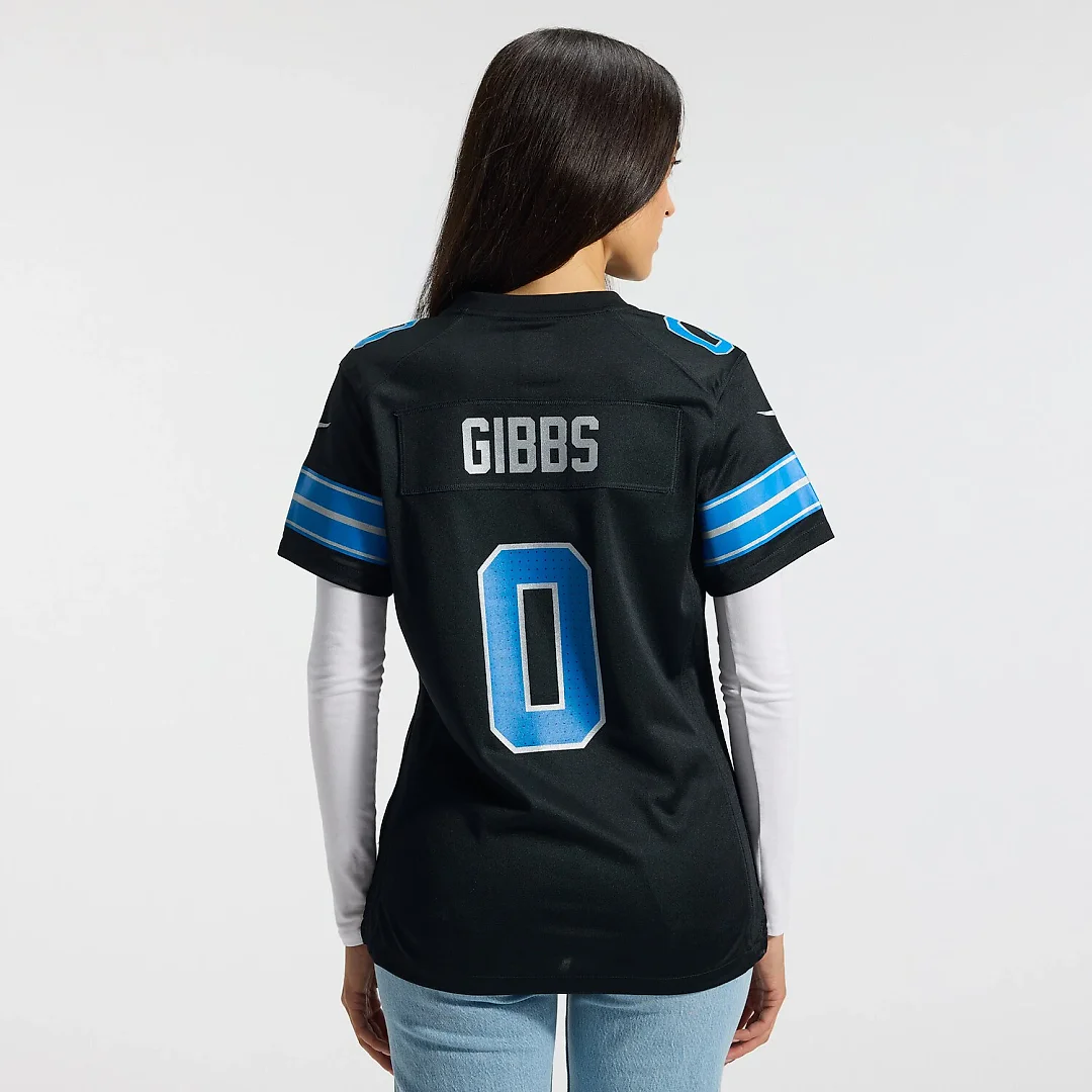 Zennovawear Jahmyr Gibbs Detroit Lions Women's 2nd Alternate Game Player Jersey - Black