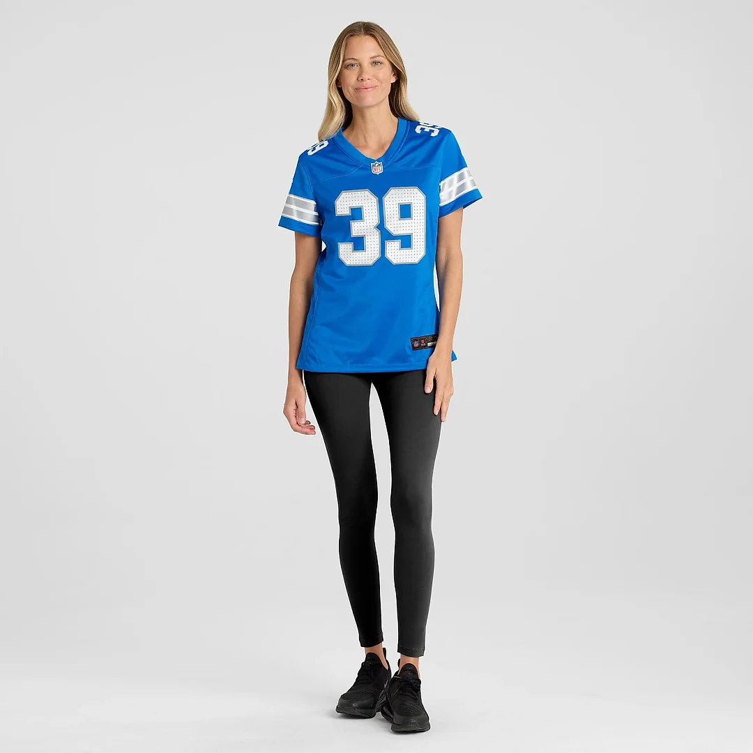 Zennovawear Jake Bates Detroit Lions Women's Team Game Jersey - Blue