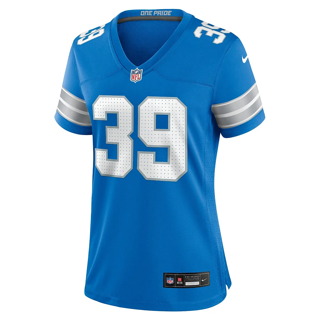 Zennovawear Jake Bates Detroit Lions Women's Team Game Jersey - Blue