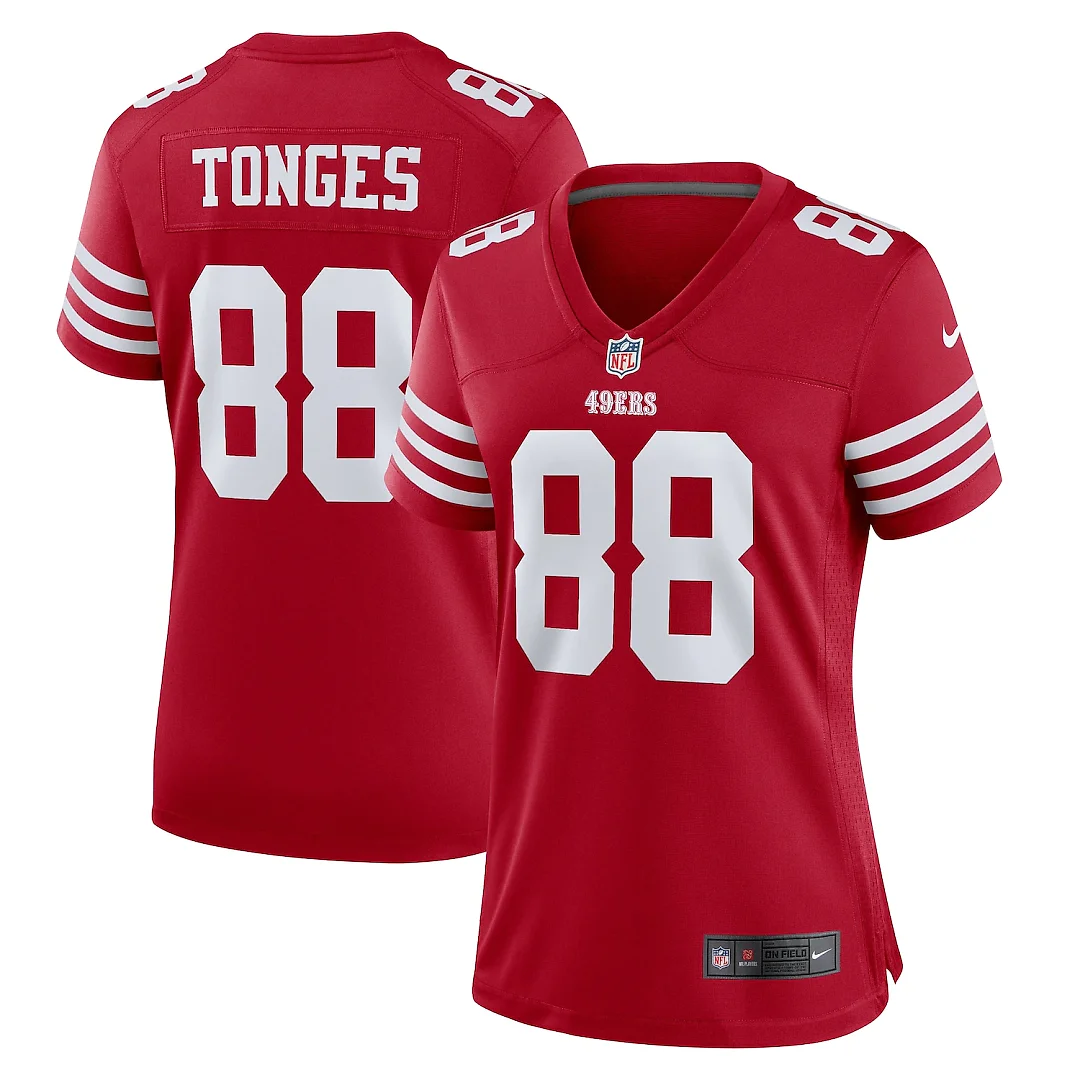 Zennovawear Jake Tonges San Francisco 49ers Women's Team Game Jersey - Scarlet