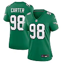 Zennovawear Jalen Carter Philadelphia Eagles Women's Alternate Game Jersey - Kelly Green