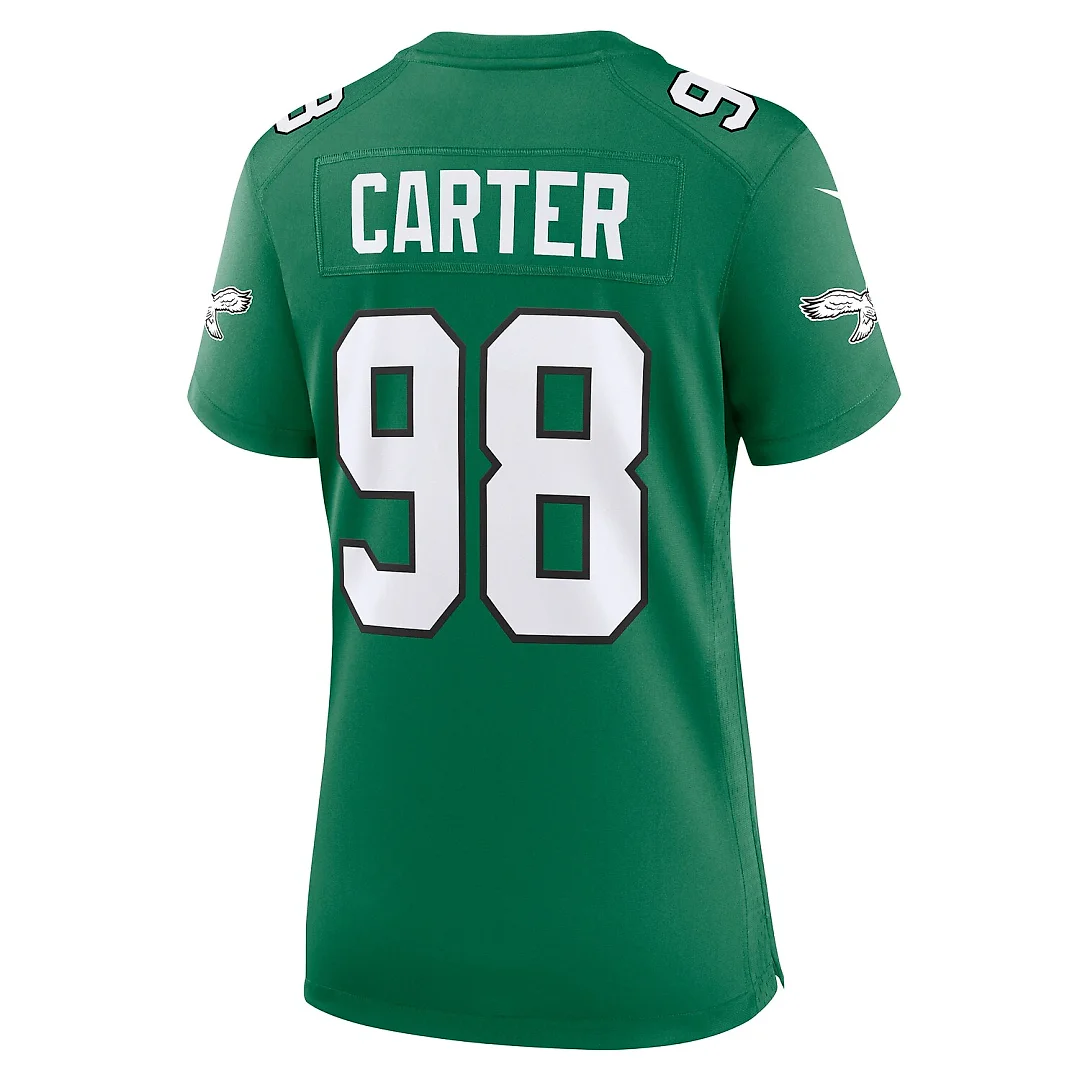Zennovawear Jalen Carter Philadelphia Eagles Women's Alternate Game Jersey - Kelly Green
