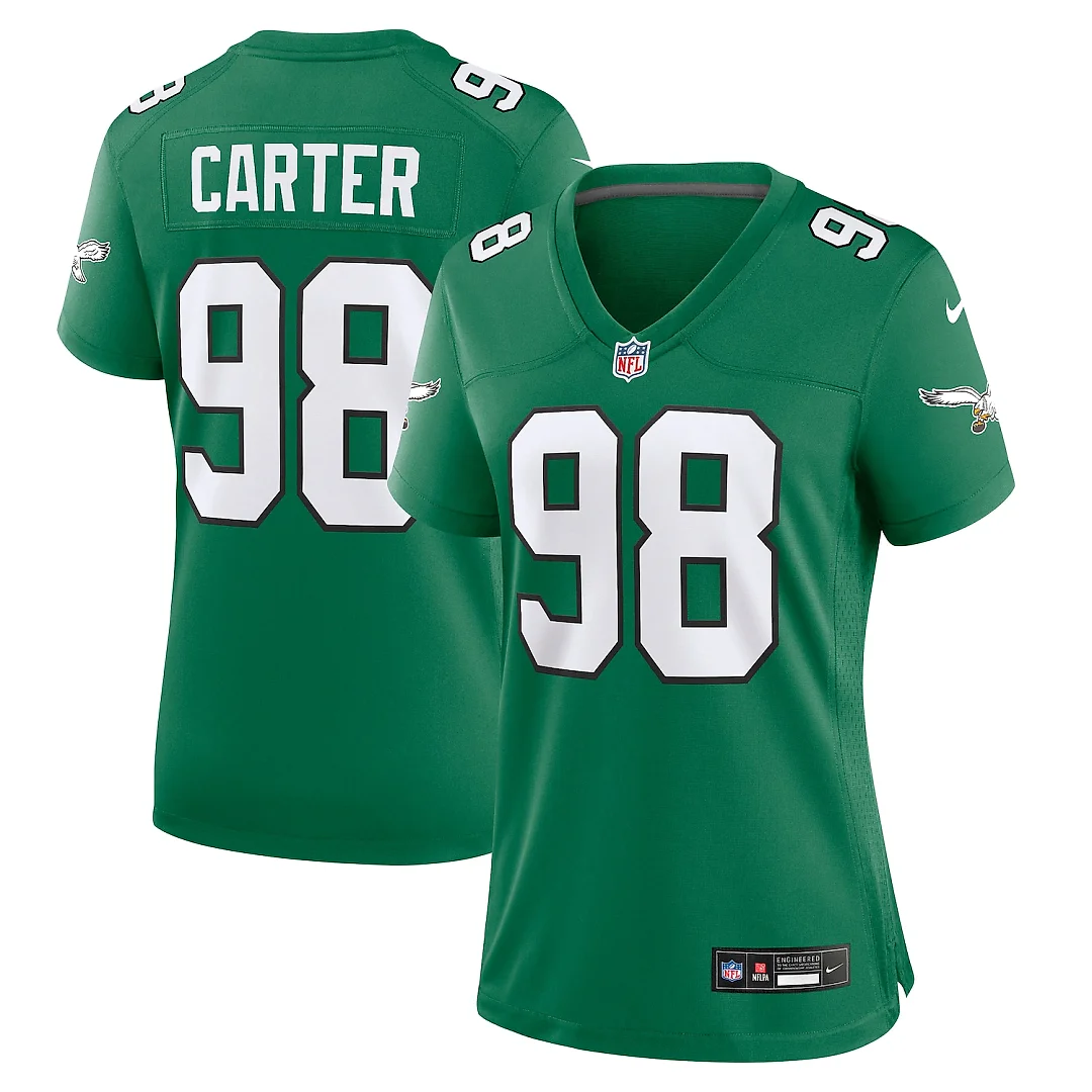 Zennovawear Jalen Carter Philadelphia Eagles Women's Alternate Game Jersey - Kelly Green