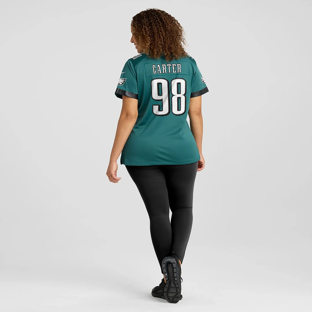 Zennovawear Jalen Carter Philadelphia Eagles Women's Team Game Jersey - Midnight Green