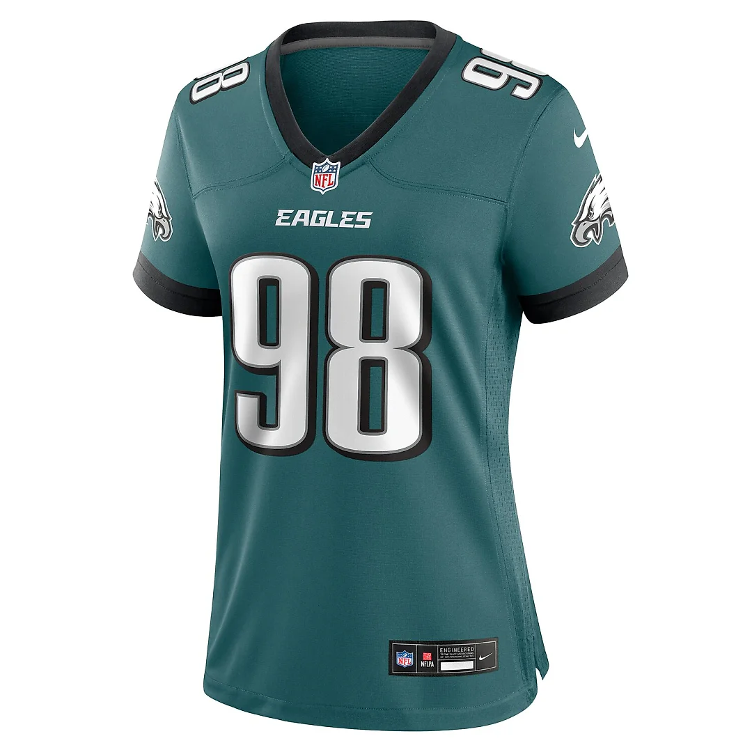 Zennovawear Jalen Carter Philadelphia Eagles Women's Team Game Jersey - Midnight Green